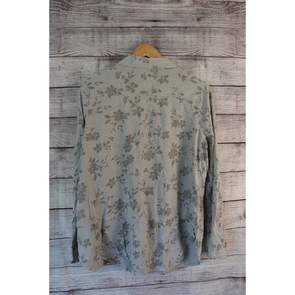 Sonoma XL Floral Gray Long Sleeve Button Up - Picture 3 of 3